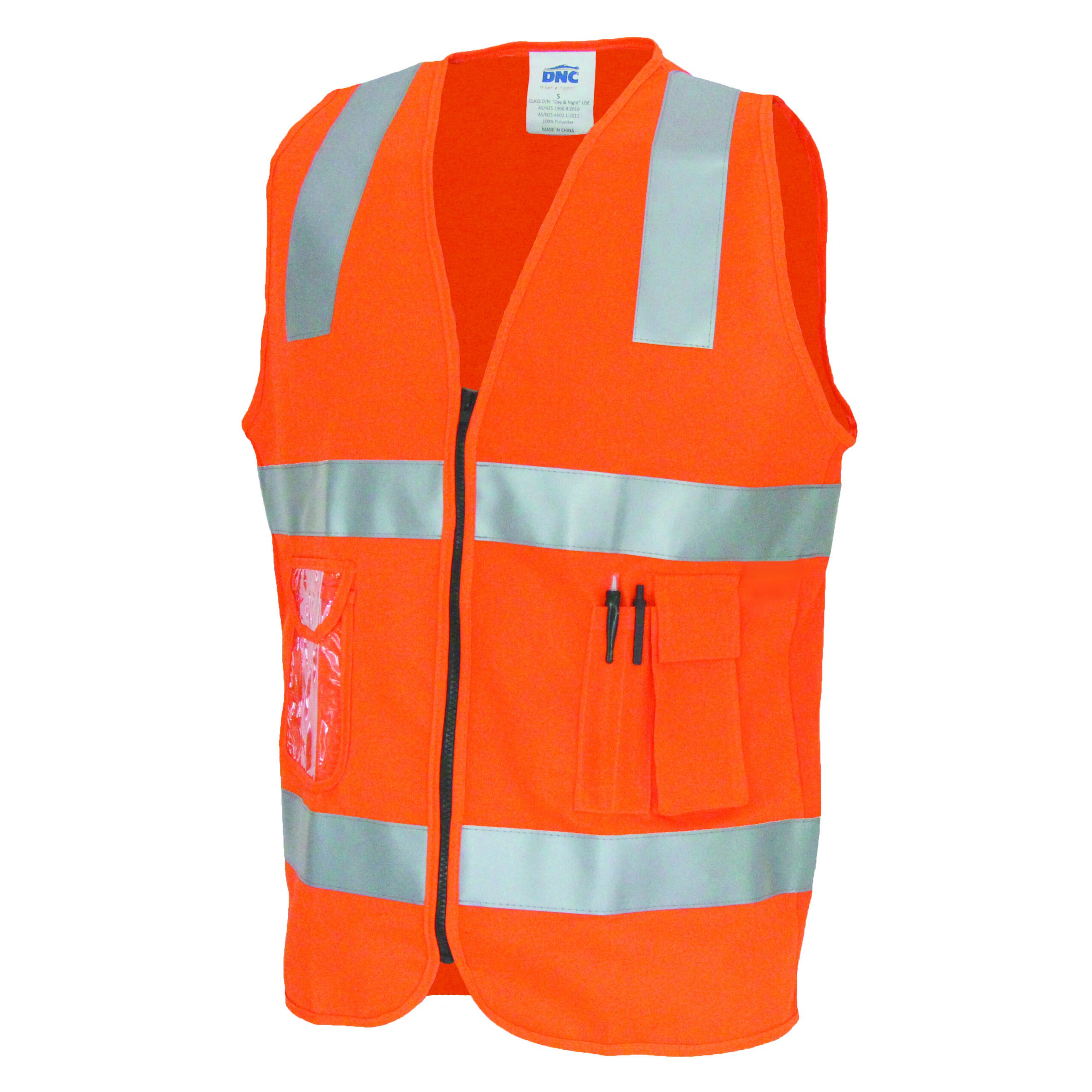 thumbnail image 2 of JB's Wear Hi-Vis Safety Vest – Day/Night Yellow With VISITOR Print, Tricot 2 of 5