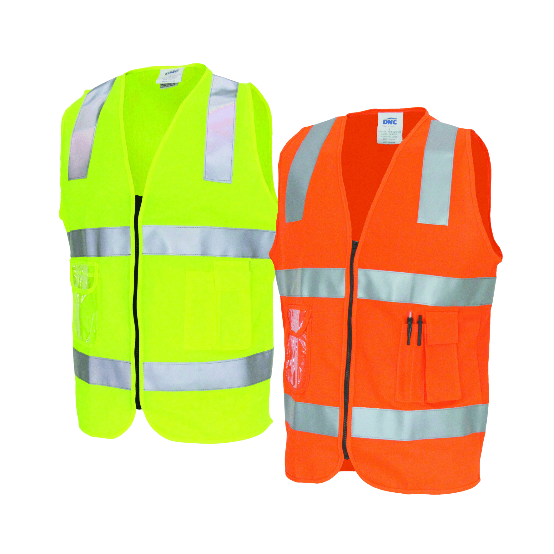 Hi-Vis Day/Night Safety Vest with Zip | At-Call Safety