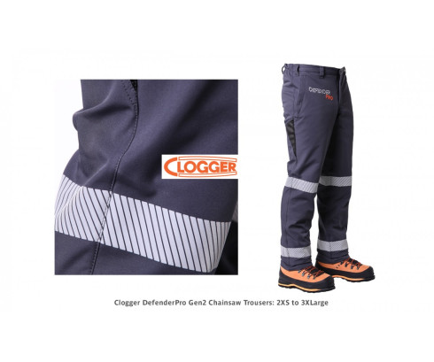 C945 Clogger Defender Chainsaw Trousers Up Close of Tape