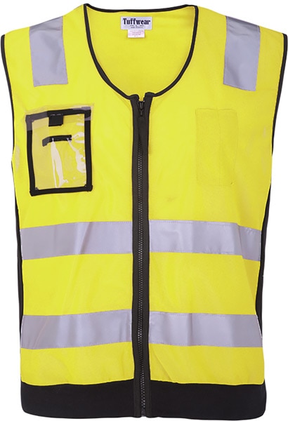 Hi-Vis Day/Night Elastic Waist Safety Vest with Zip