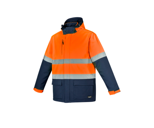 ZJ553 Hi Vis Antarctic Softshell Jacket Orange Navy Side