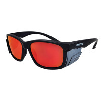 ERZ386 Rayzr Safety Glasses - Matte Black Frame - Red Mirror Polarised