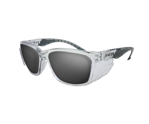 ERZ394 Rayzr Safety Glasses - Clear Frame - Smoke Lens